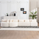 Upholstered Sofa Free Combined Sofa Couch With 2 Chaise Lounge And Five Back Pillows For Living Room