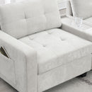 Sectional With Acrylic Table Top U Shaped Couch Set With 2 Consoles USB Charger, Storage Drawers And Pockets Movable Ottoman Tufted Sofa