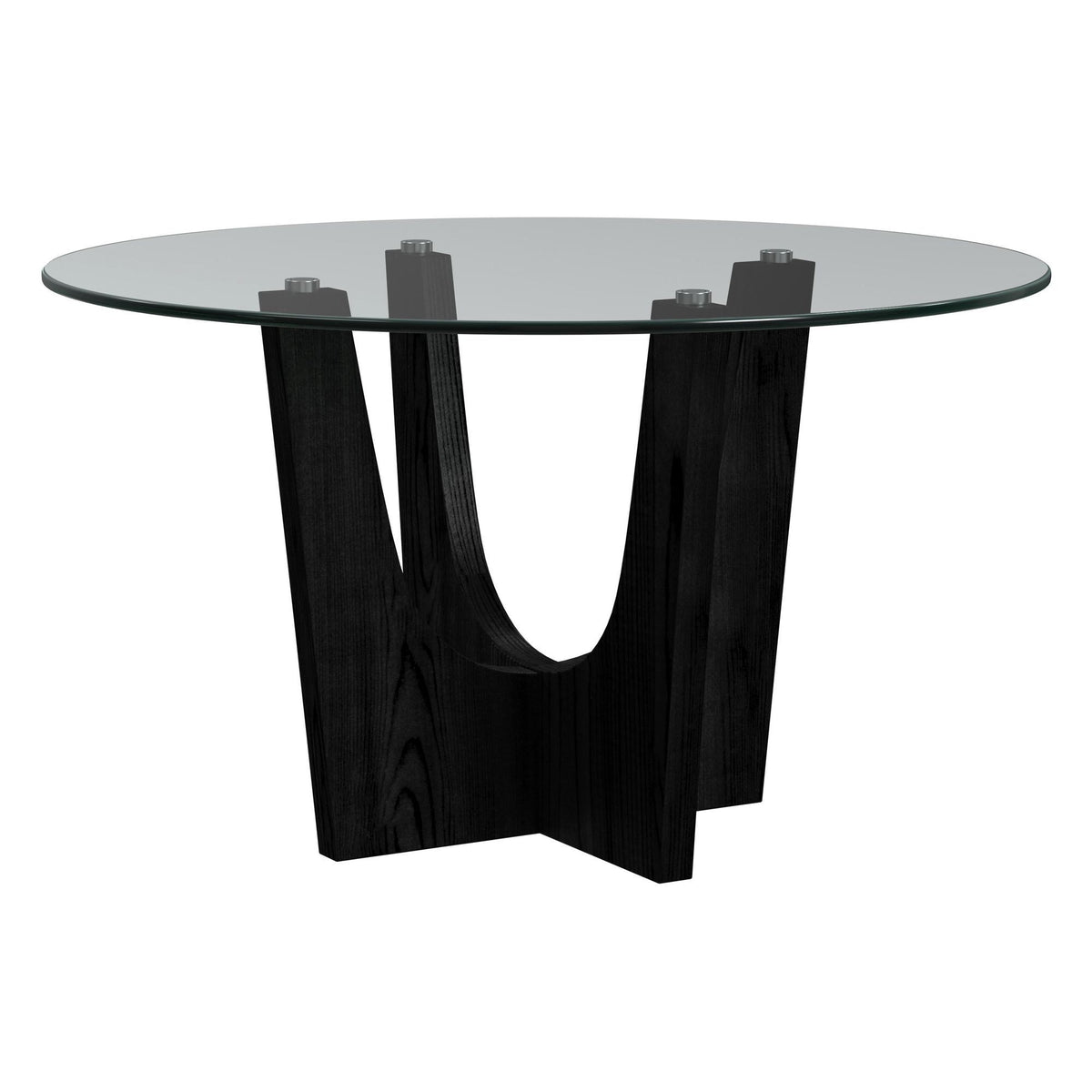 Oregon Round Table With Glass Top in Black by Elements International