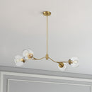 Jewel - 4 Lights Modern Farmhouse Chandelier Ceiling Hanging Light Fixture - Clear / Gold