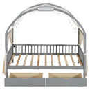 Bed With Arched Roof And 2 Drawers