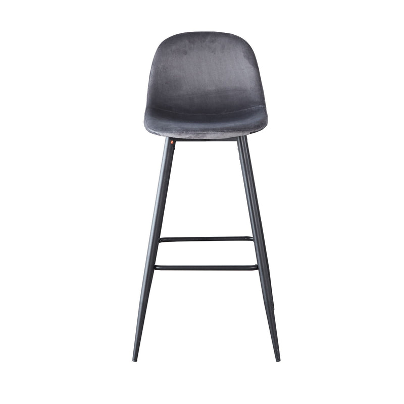 Velvet Barstool With Back (Set of 2)