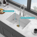 Undermount Single Bowl Ceramic Kitchen Sink, Dual Mount