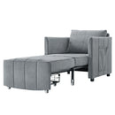 Upholstered Convertible Sleeper Sofa With 5 Position Backrest, Side Pockets, Storage