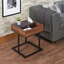 Sara II - Accent Table - Espresso Pu, Walnut & Sandy Black