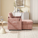 Multifunctional Chenille Recliner Sofa With Storage And Phone Bracket