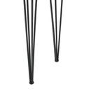 Modern Industrial Breakfast Bar Table, Metal Hairpin Legs & Wood Veneer Top - Natural