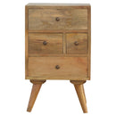 Nordic Style 4 Drawer Multi Nightstand - Oak