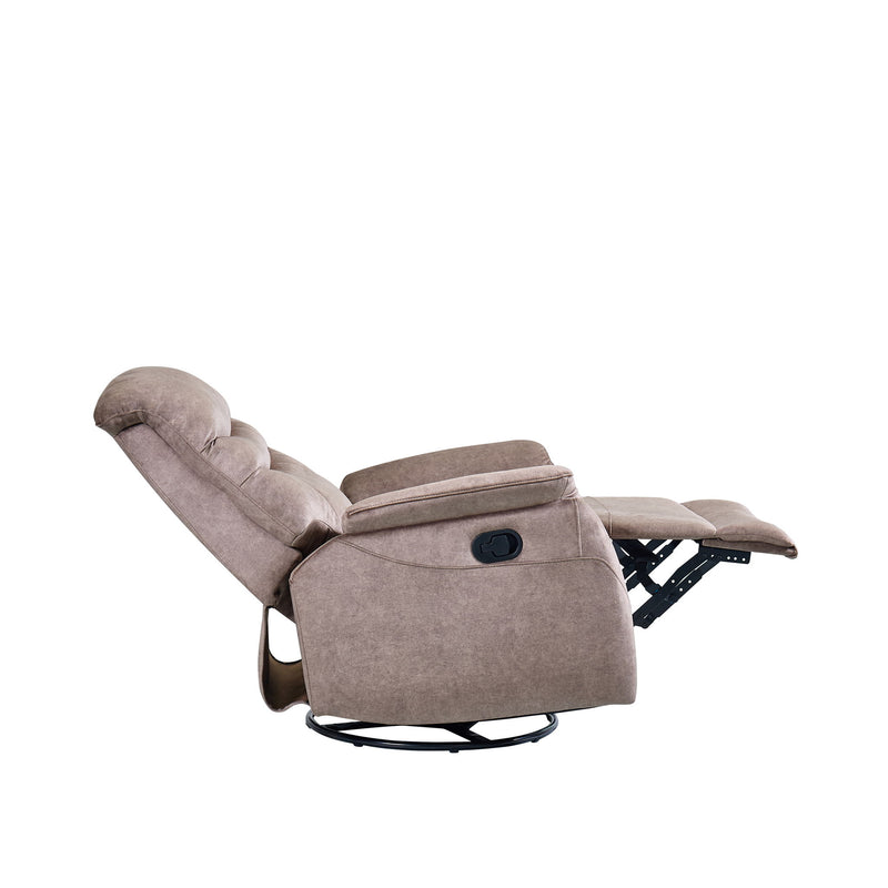 Rocking Swivel Recliner Chair For Living Room, 360 Degree Swivel, Adjustable Modern Reclining Chair, Classic And Traditional Recliner Sofa With Lumbar Support - Dark Gray