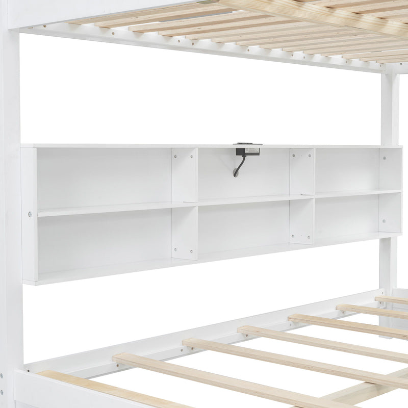 Bunk Bed With Storage Cabinets And USB Ports