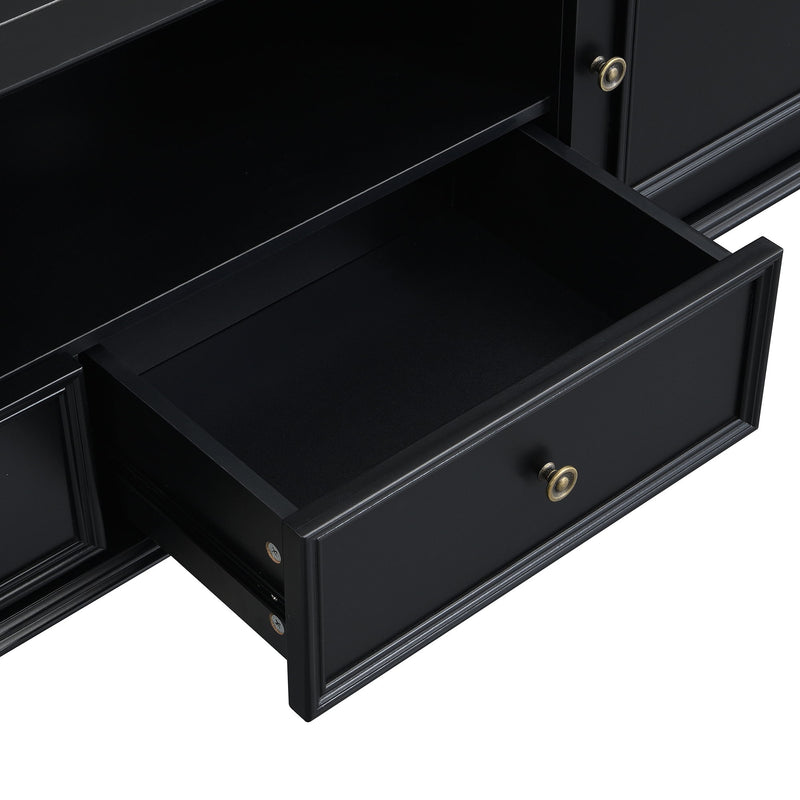 TV Stand For TVs Up To 80", Entertainment Center With Open Compartment
