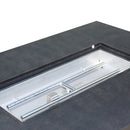 Aluminum Rectangle Fire Table With Fire Glass And Cover - Antique Bronze