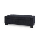 Textured Fabric Ottoman Bench With Hinged Lid