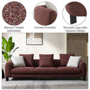 Mardi - Sofa With 6 Pillows - Maroon Tweed