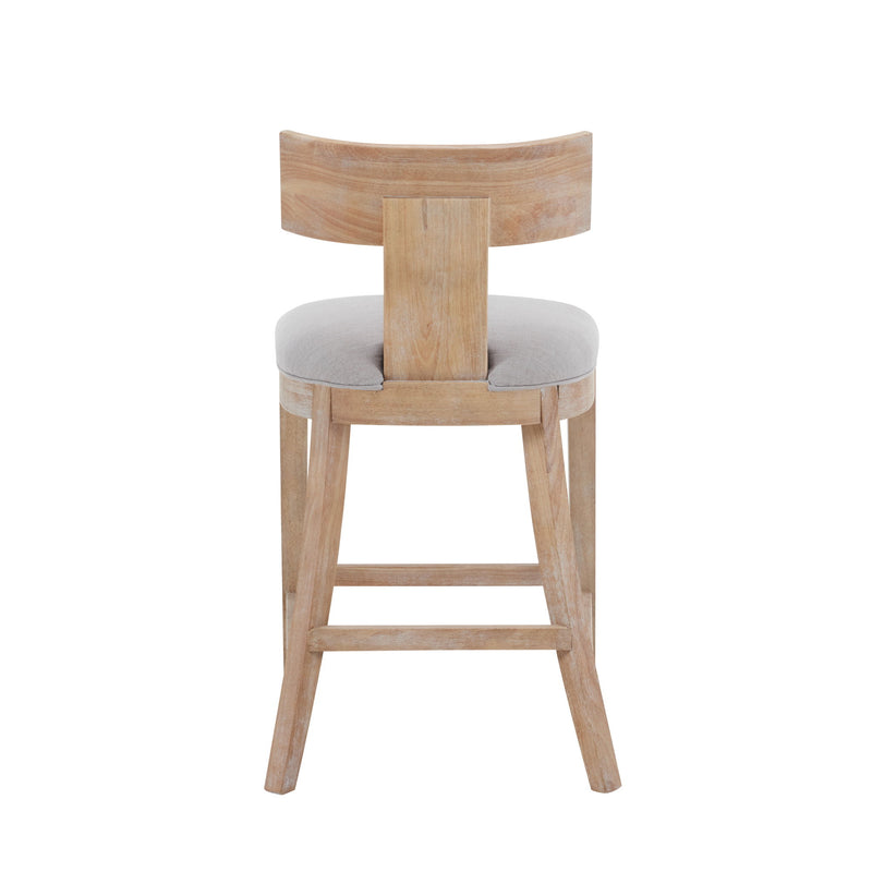 Upholstered Counter Height Bar Stools With Solid Rubber Wood Frame (Set of 2)