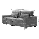 Modern Fabric Sofa With Plush Cushions, Sleek Arm Design