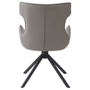 Damita - Camel Synthetic Leather Side Chair With Swivel (Set of 2) - Gray & Black Finsh