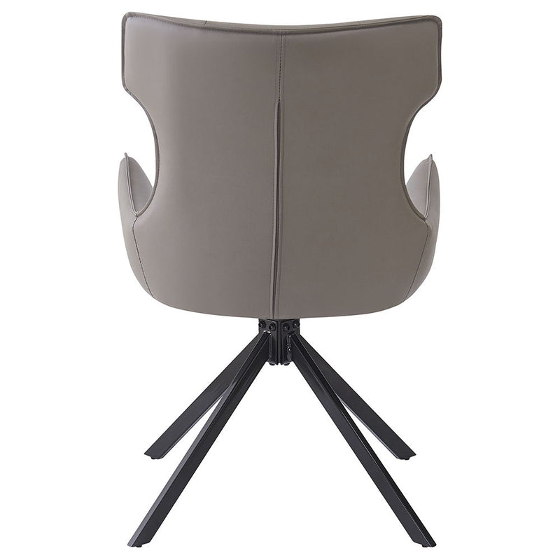 Damita - Camel Synthetic Leather Side Chair With Swivel (Set of 2) - Gray & Black Finsh