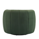 Serenizia - Upholstered Velvet Swivel Chair With Channel Tufted