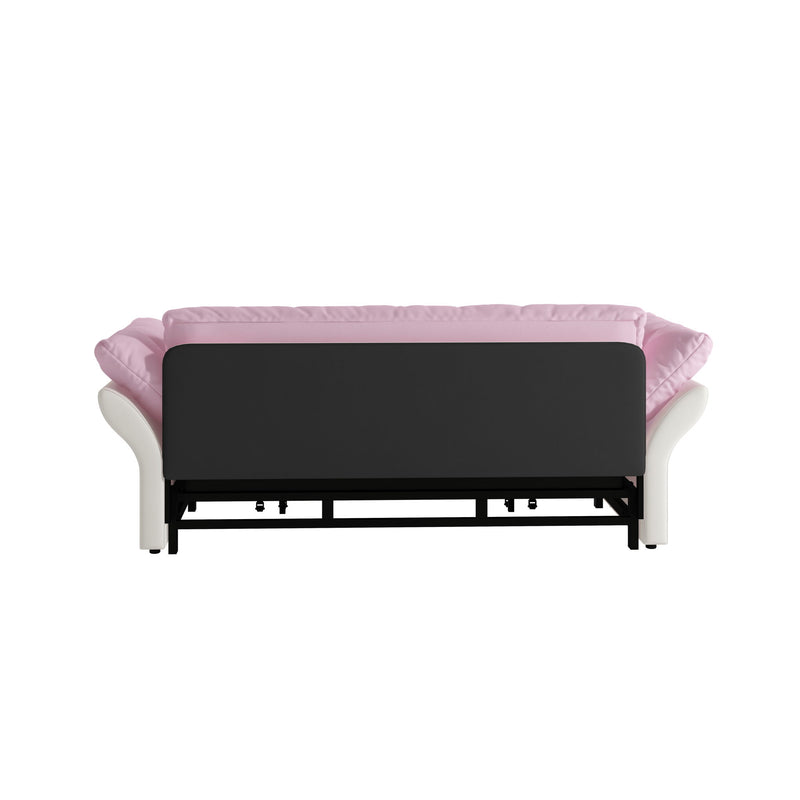 Queen Pull Out Sofa Bed, 3 In 1 Convertible Sleeper Tufted With 2 Soft Pillows