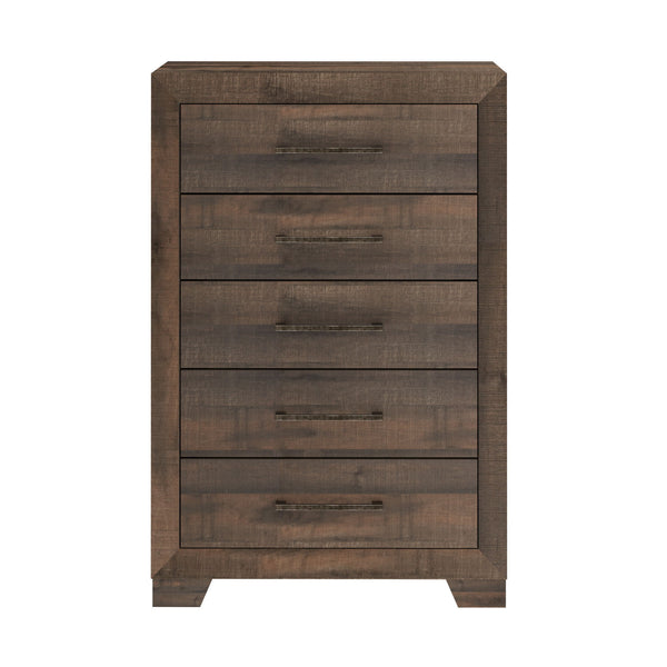 5 Drawer Chest With Casual Style - Brown