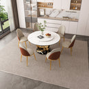 Round Dining Table With 360° Smooth Lazy Susan Stain / Heat - Gold / Black / White