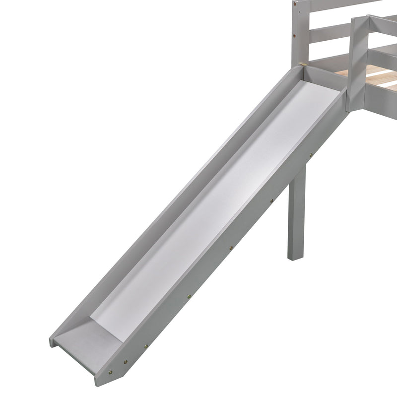 Loft Bed With Slide, Stair And Chalkboard
