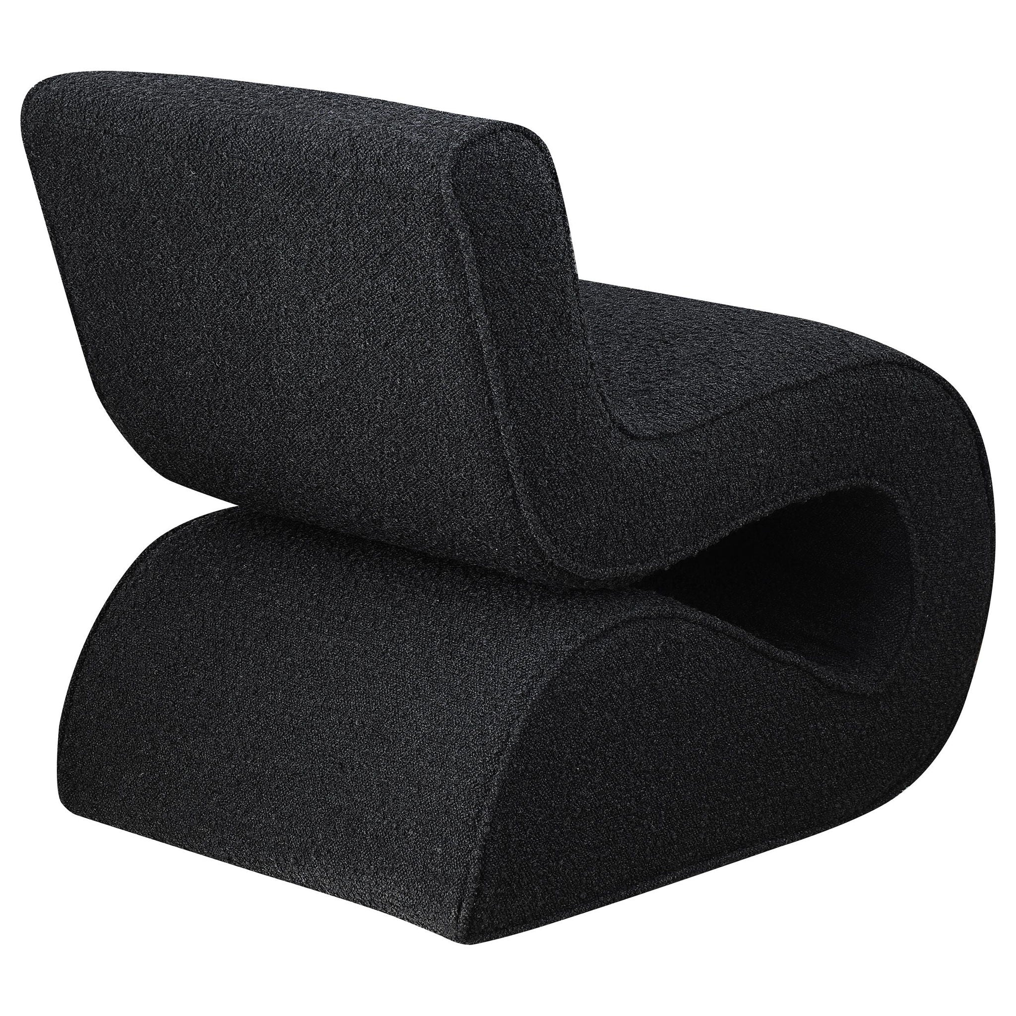 Ronea Boucle Upholstered Armless Curved Chair Charcoal - Atlantic Fine Furniture Melbourne FL