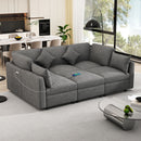 Sectional Sofa Modular U-Shaped With Ottoman & USB Ports