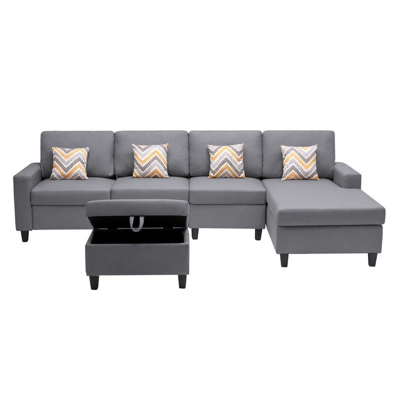 Nolan - Fabric 5 Piece Sectional Sofa With Interchangeable Legs