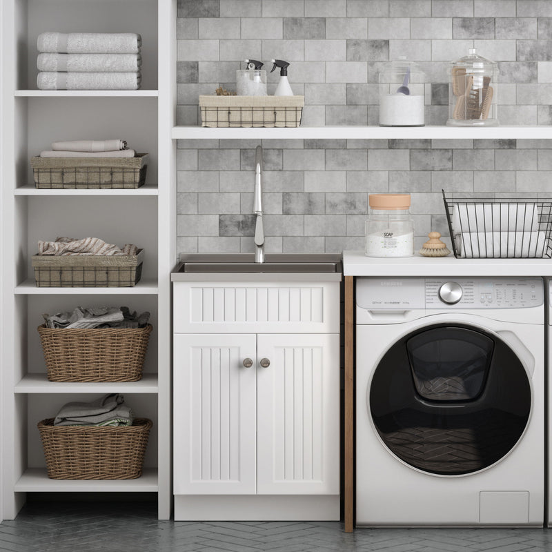 Beckham - Laundry Cabinet & Faucet And Stainless Steel Sink