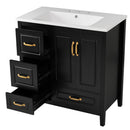 Bathroom Vanity With Sink, Soft Closing Doors & Drawers, Metal Handles