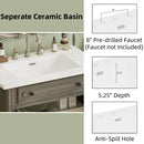 Vintage Bathroom Vanity With Sink, Rustic Cabinet With Soft Close Doors