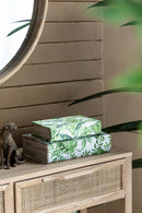 Botanical And Book Boxes (Set of 2) - White / Green