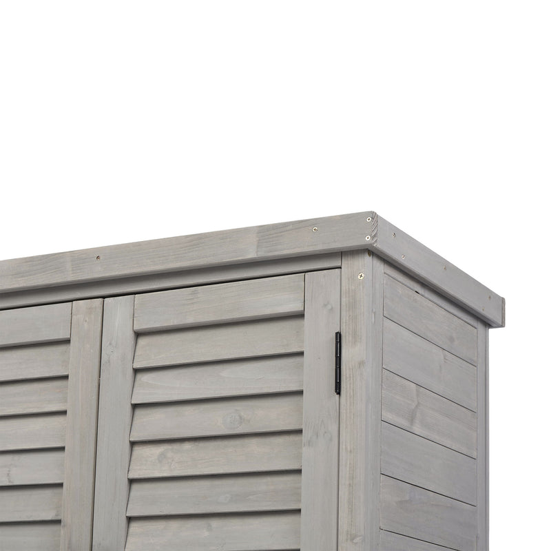 Potting Bench With Storage Cabinet And Metal Table Top For Outdoor