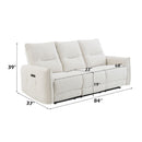 Lalisa - Power Motion Sofa With USB Port - Cream Chenille
