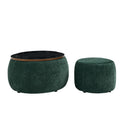 Round Storage Ottoman, 2 In 1 Function, End Table And Ottoman