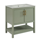 Elegant Bathroom Vanity With Ceramic Sink And Versatile Storage
