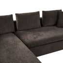 Modern L Shaped Sectional Sofa With Chenille Upholstery And Wooden Storage
