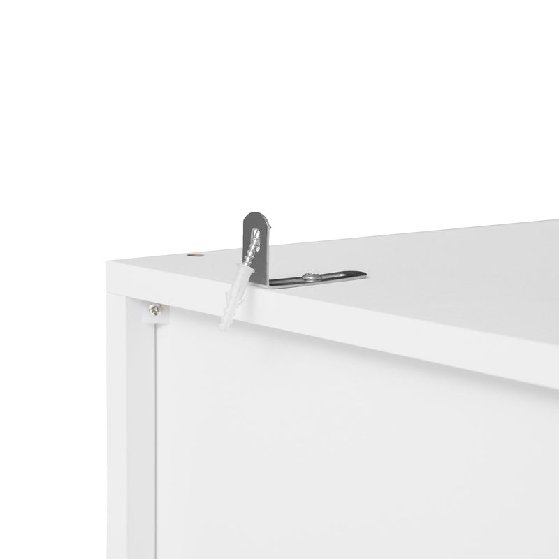 Hollow Pattern 2 Door 3 Drawer Wardrobe, The Collision Of Wood Color, Suitable For Bedrooms And Dressing Rooms - White