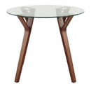 Folia - Mid-Century Modern Round Dinette Table - Walnut / Clear