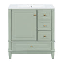 Freestanding Bathroom Vanity With Sink, Soft Close Door, 3 Drawers