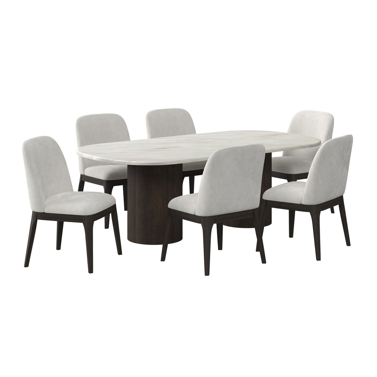 Sylvie Standard Height Dining Set, Oval Table in Black by Elements International, view 6