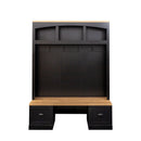 Farmhouse 4 In 1 Hall Tree With Wood Grain Bench And Top