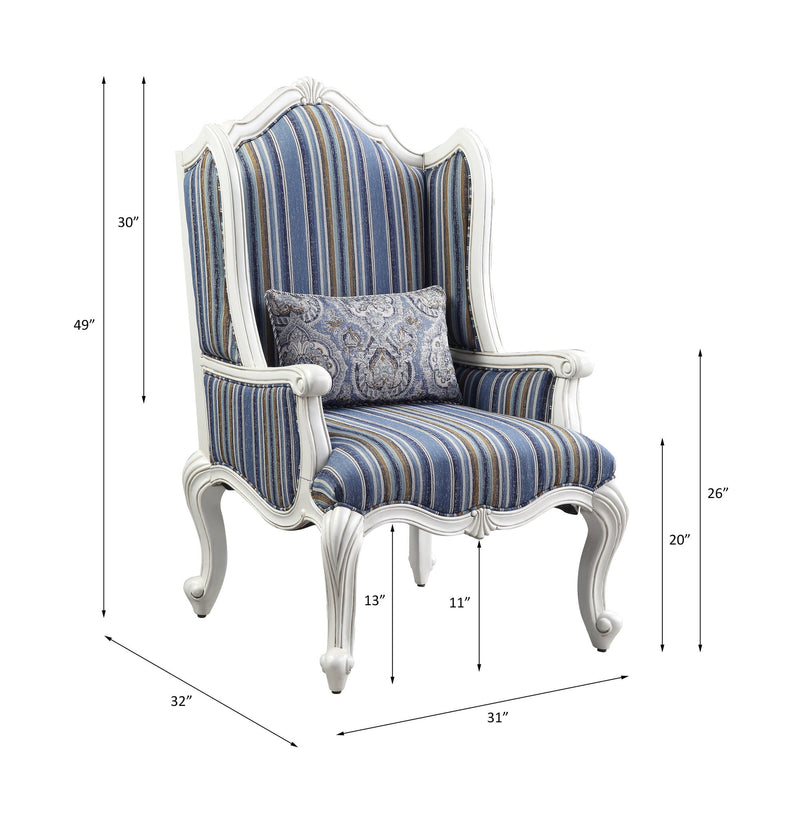 Ciddrenar - Chair - Fabric & White Finish - Atlantic Fine Furniture Inc