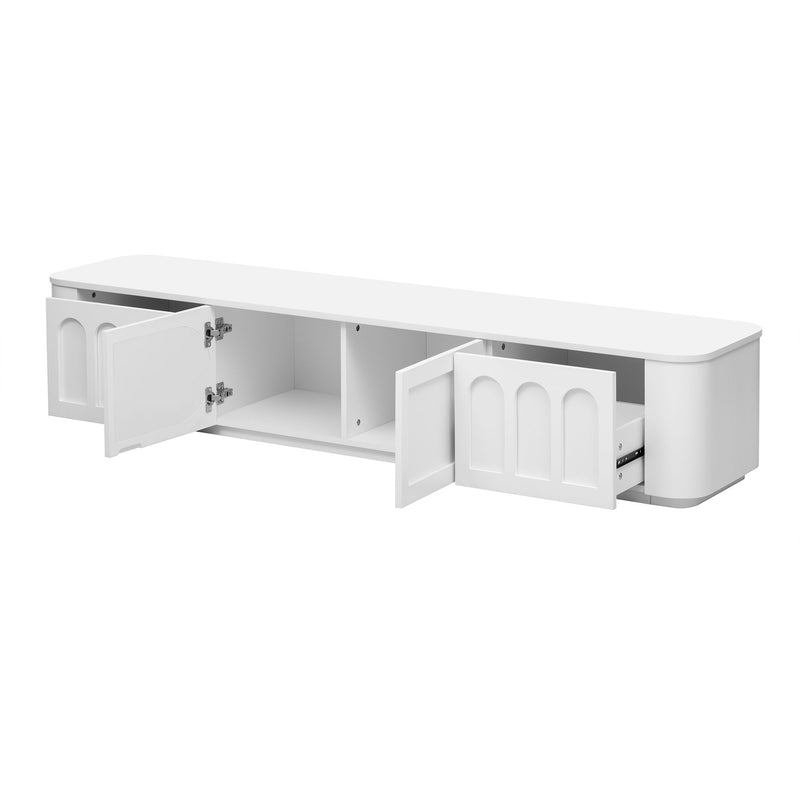 Modern TV Stand With 2 Cabinets And 2 Drawers