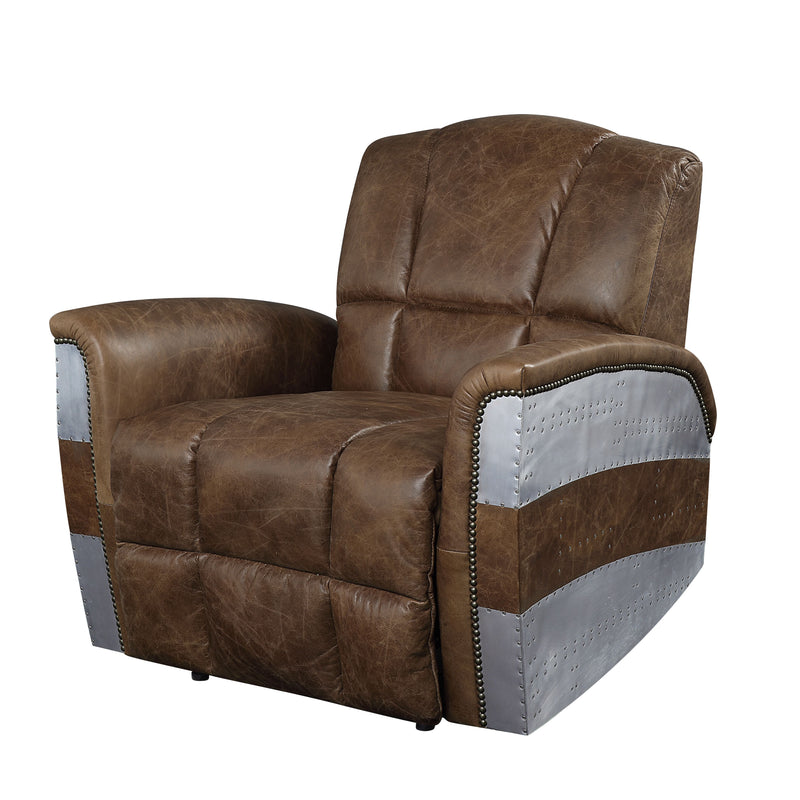 Brancaster - Recliner - Retro Brown Top Grain Leather & Aluminum