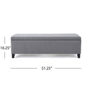 Contemporary Storage Ottoman Bench With Polyester Upholstery