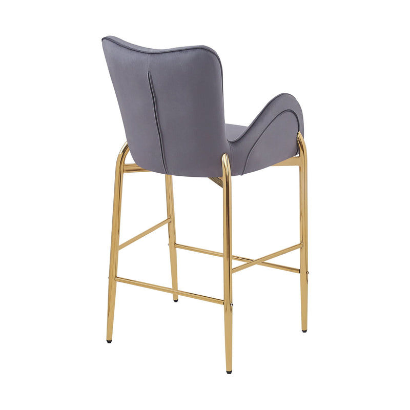 Velvet Fabric Counter Height Bar Stools (Set of 2)