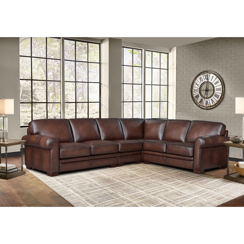 Brookfield - Leather L-Shaped Convertible Sectional